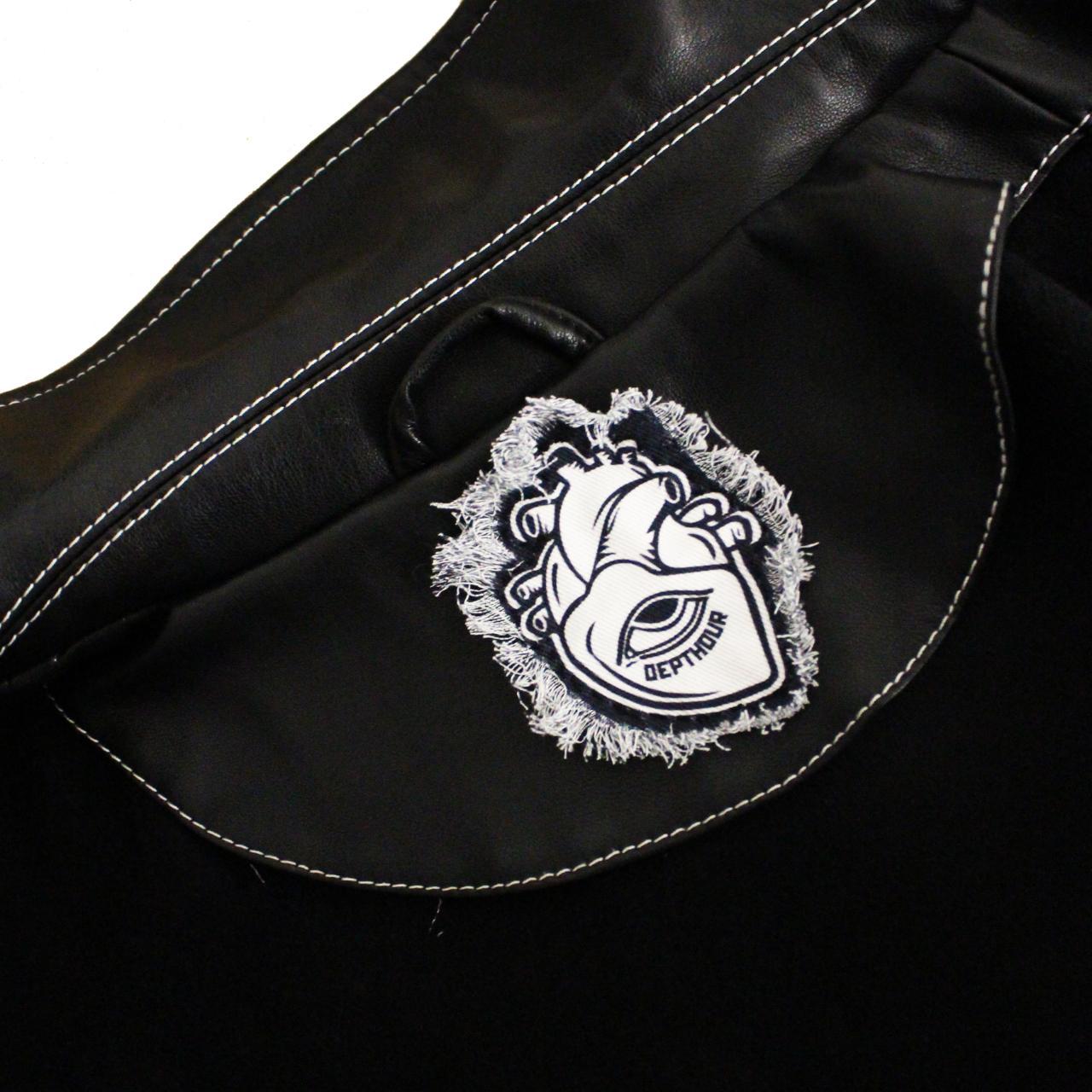 DEPTHOUR Faux Leather Jacket Leo Patch - Zodiac Collection